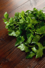 Canvas Print - parsley on ancient wood table