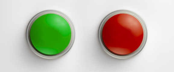 Blank green and red buttons