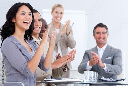 Fotografía Cheerful business people applauding in a meeting