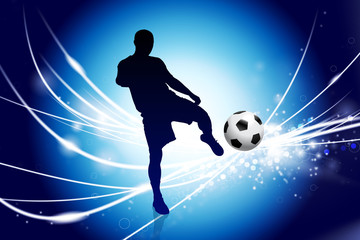 Wall Mural - Soccer Player on Abstract Modern Light Background