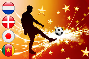 Wall Mural - Soccer Player on Abstract Modern Light Background