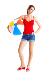 Sticker - Beach ball girl