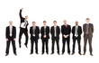© gemenacom - Jumping man in a row with other men