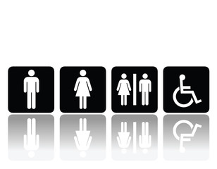 toilet signs, man and woman