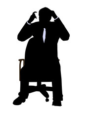 African American Casual Man Sitting On A Chair Silhouette