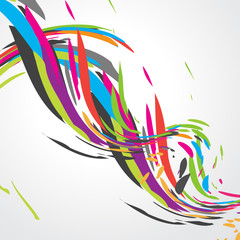 Wall Mural - Abstract colorful wave design