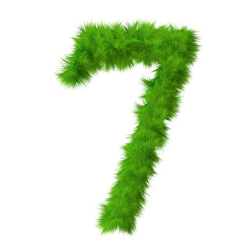 High resolution grass number isolated on white background
