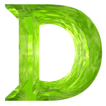 High resolution green glass font isolated