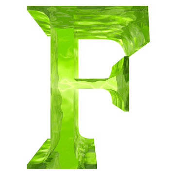 High resolution green glass font isolated