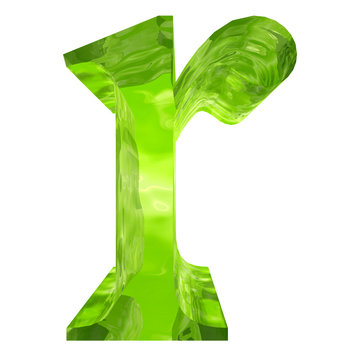 High resolution green glass font isolated