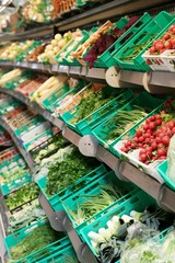 Sticker - fresh vegetables in supermarkets