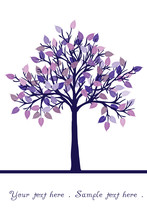 Abstract Tree With Purple Leaves