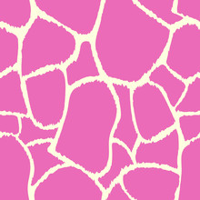 Seamless Pink Giraffe Texture Pattern. Vector Illustration.