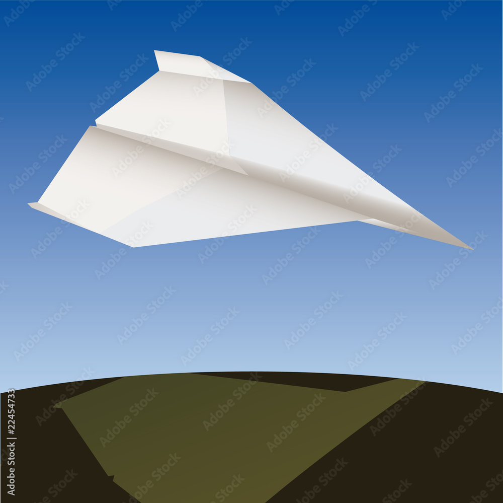 Paper plane in the air vector illustration cartoon Stock Vector | Adobe ...