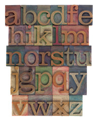 Canvas Print - alphabet abstract - vintage wooden letterpress type