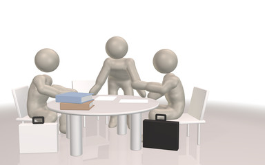 Meeting of three people