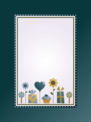 Poster - blue party frame