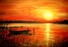 Sunset Acrylic Painted.