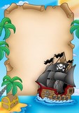 Parchment with pirate vessel
