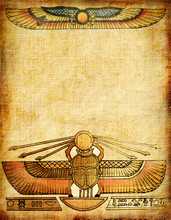 Old Paper Background With Egyptian Decoration