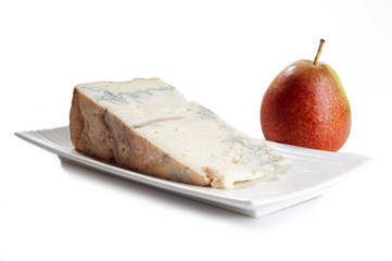 Wall Mural - gorgonzola typical italian cheese on dish with pear