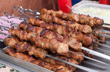 Skewers with shish kebabs