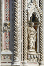 facade of St. Maria del Fiore cathedral in Florence, Italy