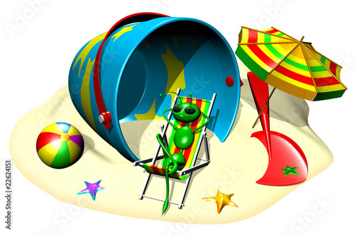 Formica Cartoon in Vacanza-Ant Cartoon Holidays-3d