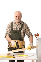 Sticker - Cheerful elderly man tinkering