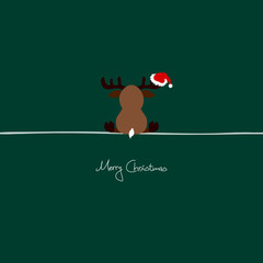 Canvas Print - Sitting Christmas Reindeer