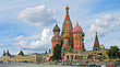 Moskau - Basilius-Kathedrale am Roten Platz mit Kaufhaus GUM