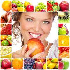 Poster - Woman and fruits