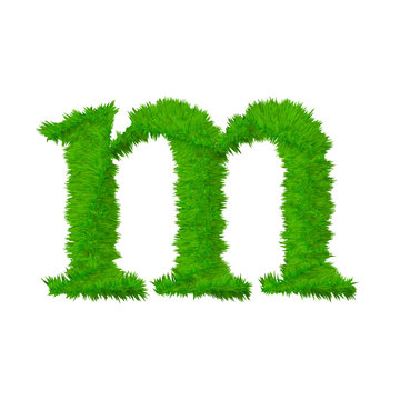 High resolution grass font isolated on white