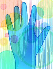 Wall Mural - abstract background with hand,vector illustration