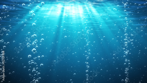 Fotomural Underwater with bubbles. Great for backgrounds.