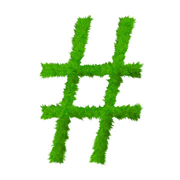 High resolution grass font isolated on white