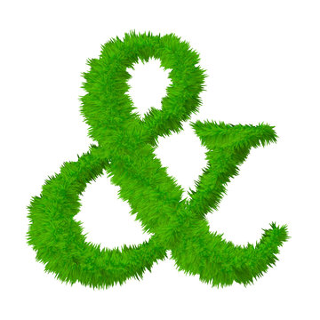 High resolution grass font isolated on white