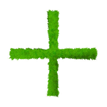 High resolution grass font isolated on white