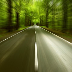 Road in motion blur