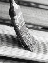 Brush Painting Wooden Furniture, Black & White Tone