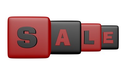 Fototapete - Cube block combined a sale word in a row