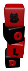 Fototapete - Cube block combined a sold word in a row with a risky compositio