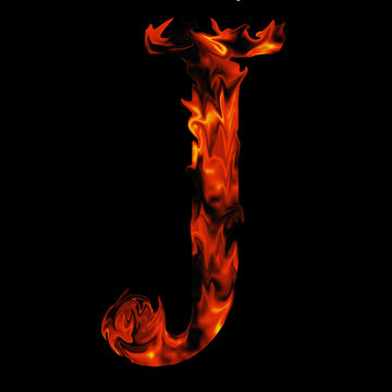 High resolution burning font isolated on black background