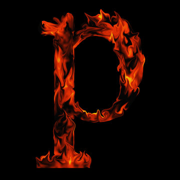 High resolution burning font isolated on black background
