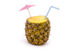 pineapple with starw and umbrella