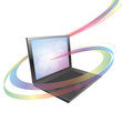 Vector Laptop with colorful abstract swirl