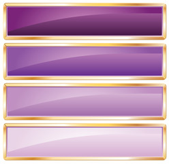 Wall Mural - golden frame purple