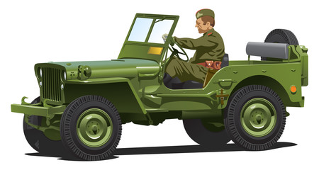 Wall Mural - World war two army jeep.