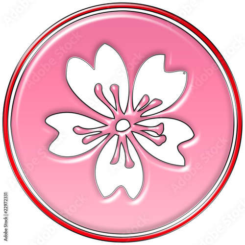 花イラスト ビニールシルク印刷風 マーク型 Stock イラスト Adobe Stock