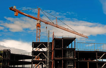 Sky Crane At Construction Site